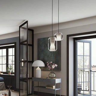 Allirila Lampe à Suspension Moderne Et Minimaliste En Verre Albâtre-Luire