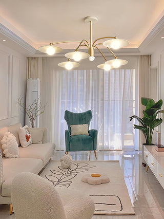 Lustra Lustre avec Champignon Inspiré de l'Art Déco