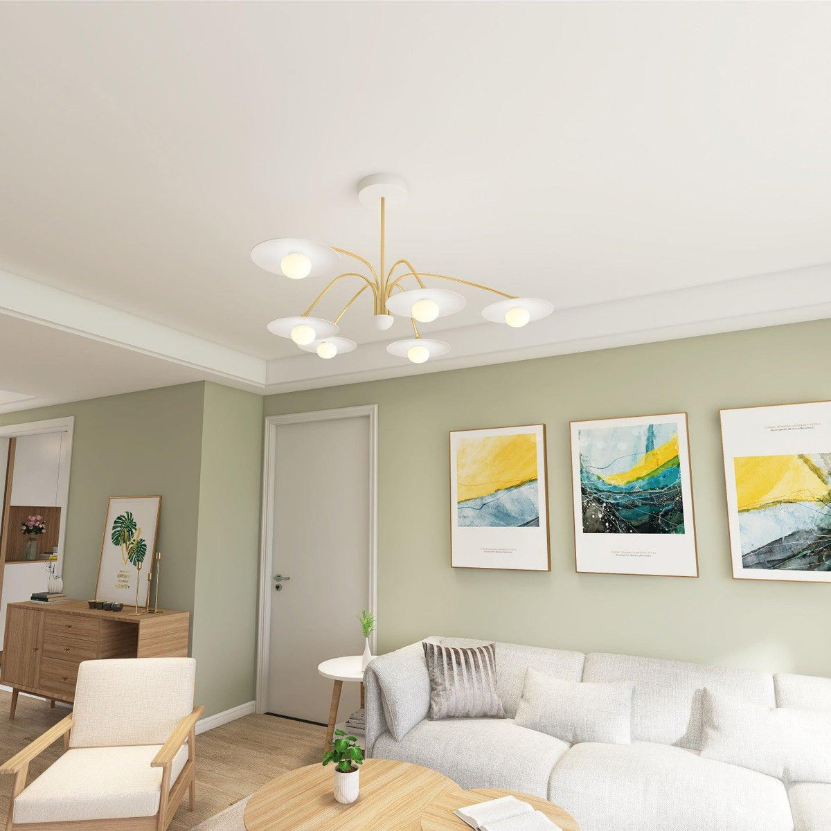 Maroria Lustre avec Champignon Inspiré de l'Art Déco