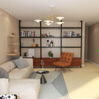 Lustra Lustre avec Champignon Inspiré de l'Art Déco