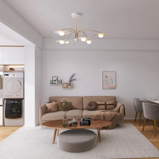 Lustra Lustre avec Champignon Inspiré de l'Art Déco