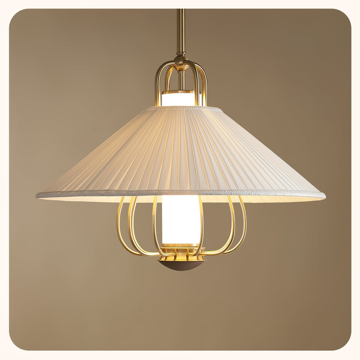 Viraya Suspension en Tissu Doré LED pour Salle à Manger