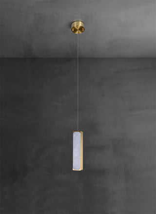 Gleam Lumière de Suspension Moderne Minimaliste en Laiton et Albâtre