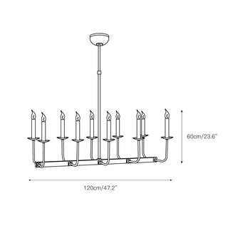 Beacon Lustre Linéaire Moderne Minimaliste en Laiton, Métal et Tissu