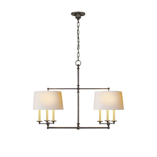 Lustre en Laiton et Tissu Vintage d'Art Classique avec Incrustation