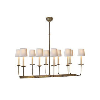 Beacon Lustre Linéaire Moderne Minimaliste en Laiton, Métal et Tissu