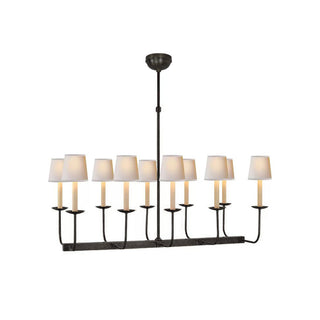 Beacon Lustre Linéaire Moderne Minimaliste en Laiton, Métal et Tissu