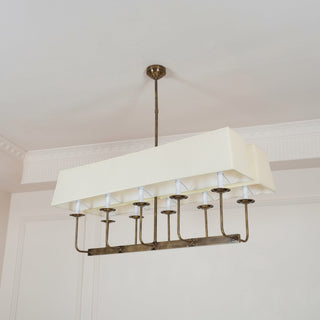 Beacon Lustre Linéaire Moderne Minimaliste en Laiton, Métal et Tissu