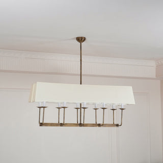 Beacon Lustre Linéaire Moderne Minimaliste en Laiton, Métal et Tissu