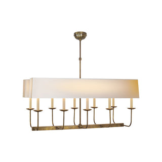 Beacon Lustre Linéaire Moderne Minimaliste en Laiton, Métal et Tissu