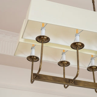 Beacon Lustre Linéaire Moderne Minimaliste en Laiton, Métal et Tissu
