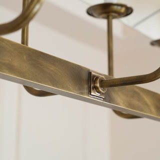 Beacon Lustre Linéaire Moderne Minimaliste en Laiton, Métal et Tissu