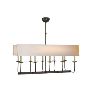 Beacon Lustre Linéaire Moderne Minimaliste en Laiton, Métal et Tissu