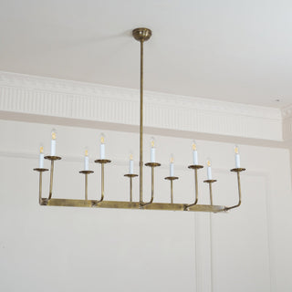 Beacon Lustre Linéaire Moderne Minimaliste en Laiton, Métal et Tissu