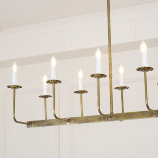 Beacon Lustre Linéaire Moderne Minimaliste en Laiton, Métal et Tissu
