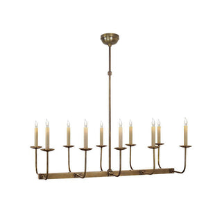 Beacon Lustre Linéaire Moderne Minimaliste en Laiton, Métal et Tissu