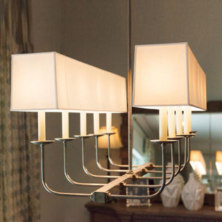 Beacon Lustre Linéaire Moderne Minimaliste en Laiton, Métal et Tissu