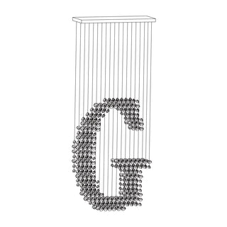Arsilus Lustre sculptural en pierre charbon, lettres de G à L