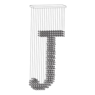 Arsilus Lustre sculptural en pierre charbon, lettres de G à L
