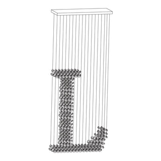 Arsilus Lustre sculptural en pierre charbon, lettres de G à L