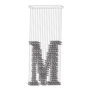Arsilus Lustre Sculptural en Pierre Charbon Lettres de M à R