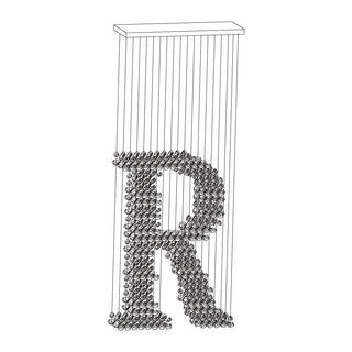 Arsilus Lustre Sculptural en Pierre Charbon Lettres de M à R
