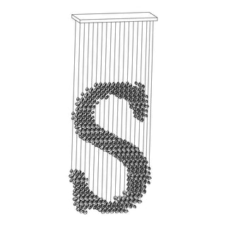 Arsilus Lustre Sculptural en Pierre Charbon Lettres de S à Z