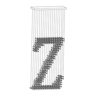 Arsilus Lustre Sculptural en Pierre Charbon Lettres de S à Z