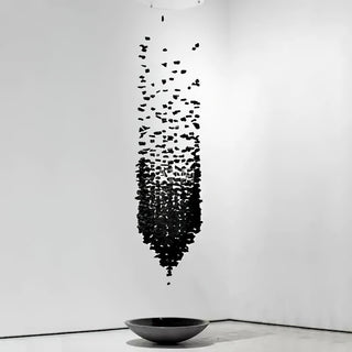 Arsilus Lustres en Cascade Couleur Pierre Anthracite pour Un Espace Artistique
