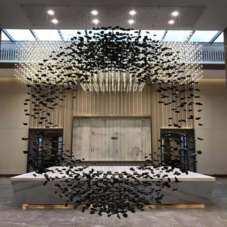 Arsilus Lustres en Cascade Couleur Pierre Anthracite pour Un Espace Artistique
