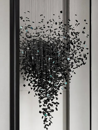 Arsilus Lustres en Cascade Couleur Pierre Anthracite pour Un Espace Artistique