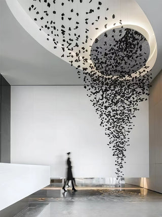 Arsilus Lustres en Cascade Couleur Pierre Anthracite pour Un Espace Artistique