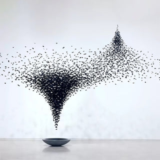 Arsilus Charcoal Stone Shape Hourglass Sculptural Lustre