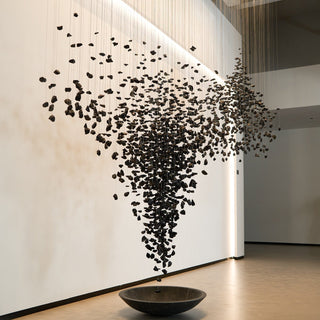 Arsilus Charcoal Stone Shape Hourglass Sculptural Lustre