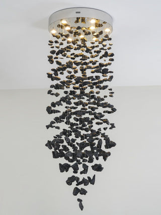 Arsilus Lustre sculptural en pierre charbon, lettres de G à L