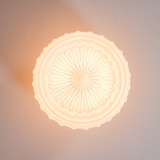 Solara Plafonnier en Verre Blanc Floral pour Salon