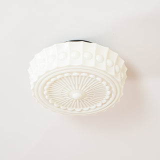 Solara Plafonnier en Verre Blanc Floral pour Salon