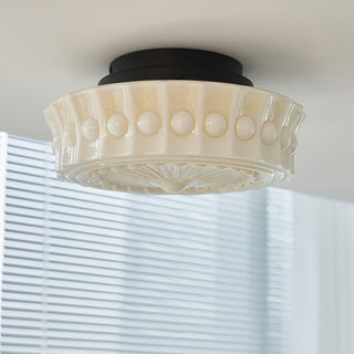 Solara Plafonnier en Verre Blanc Floral pour Salon