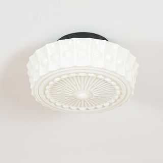 Solara Plafonnier en Verre Blanc Floral pour Salon