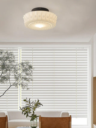 Solara Plafonnier en Verre Blanc Floral pour Salon