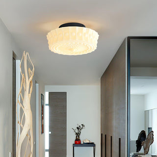 Solara Plafonnier en Verre Blanc Floral pour Salon