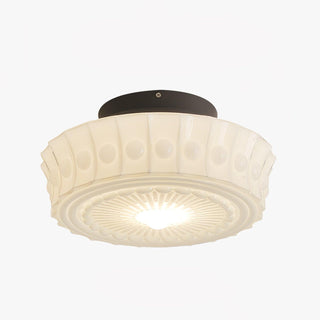 Solara Plafonnier en Verre Blanc Floral pour Salon