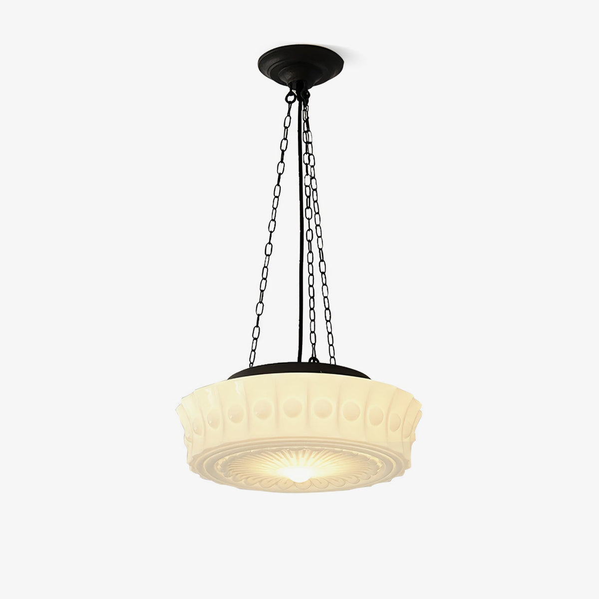 Orlira Suspension en Chaîne Verre Blanc