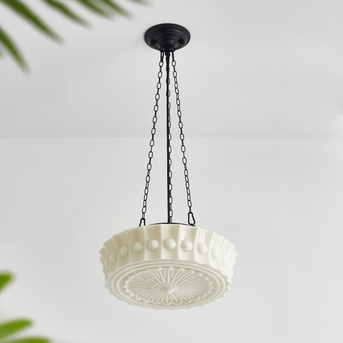 Orlira Suspension en Chaîne Verre Blanc