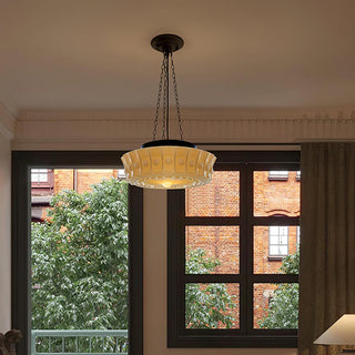 Solara Suspension en Chaîne Verre Blanc