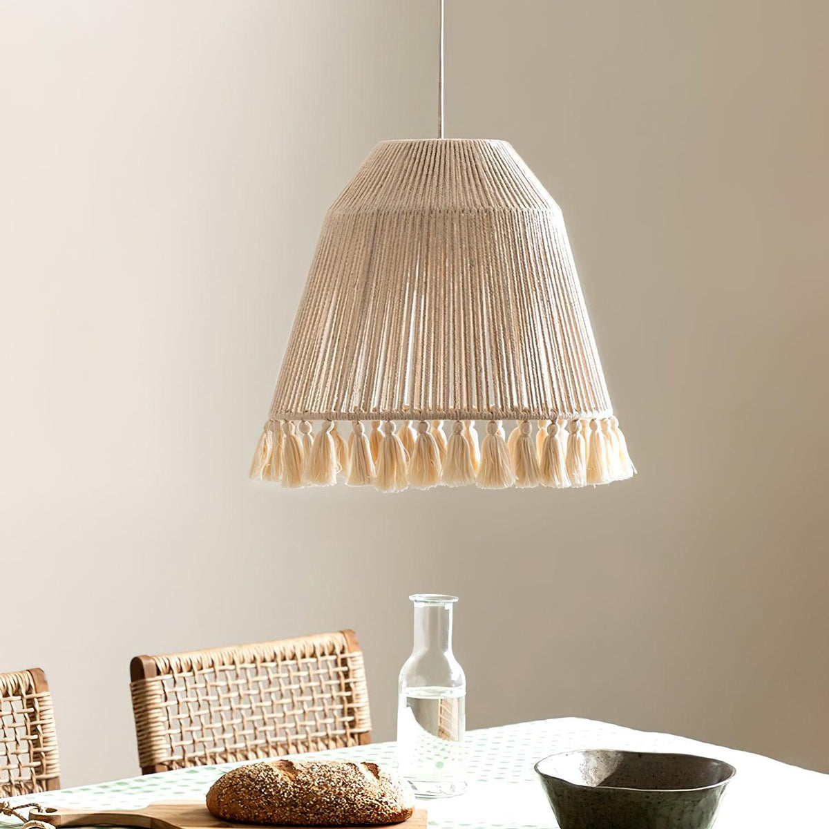 Floriana Lampe Suspension à Corde Traditionnelle