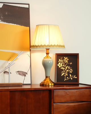 Mirova Lampe de Table en Céramique Et Tissu