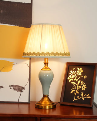 Mirova Lampe de Table en Céramique Et Tissu