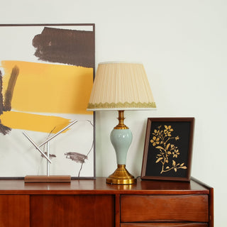 Mirova Lampe de Table en Céramique Et Tissu