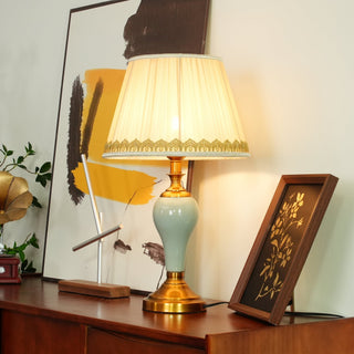 Mirova Lampe de Table en Céramique Et Tissu